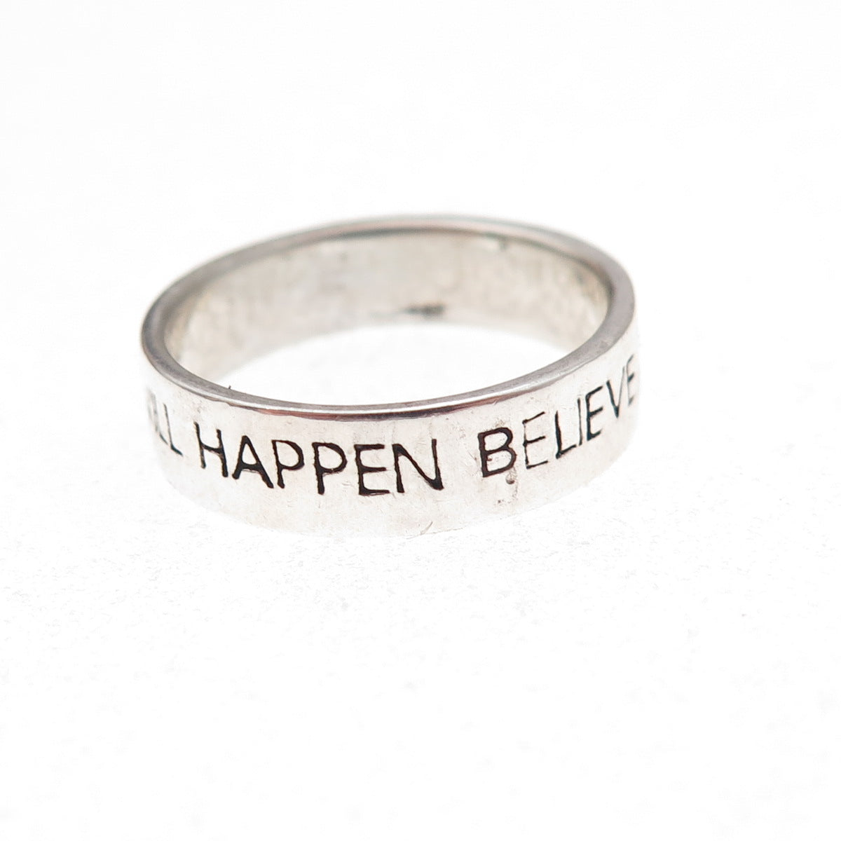 C. Winston Sterling Vintage Believe in Yourself & Magic Will Happen Ring Size 6