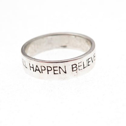 C. Winston Sterling Vintage Believe in Yourself & Magic Will Happen Ring Size 6