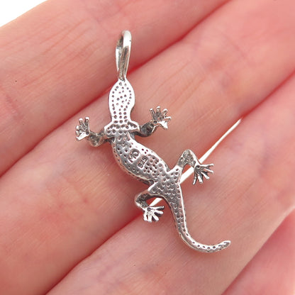 Charles Winston 925 Sterling Silver Vintage Lizard Oxidized 3D Charm Pendant