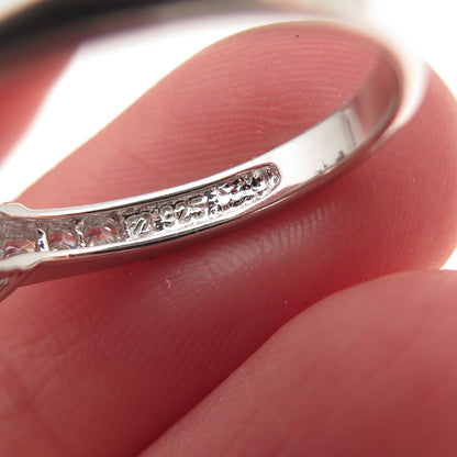 925 Sterling Silver Round-Cut C Z Engagement Ring Size 7
