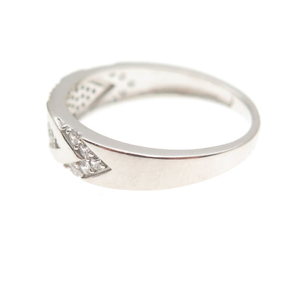 925 Sterling Silver Round-Cut C Z Band Ring Size 9.25
