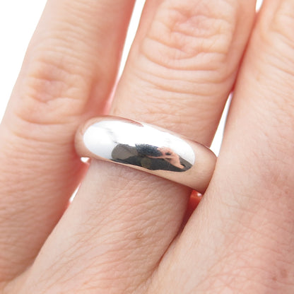 925 Sterling Silver Vintage Classic Wedding Band Ring Size 6