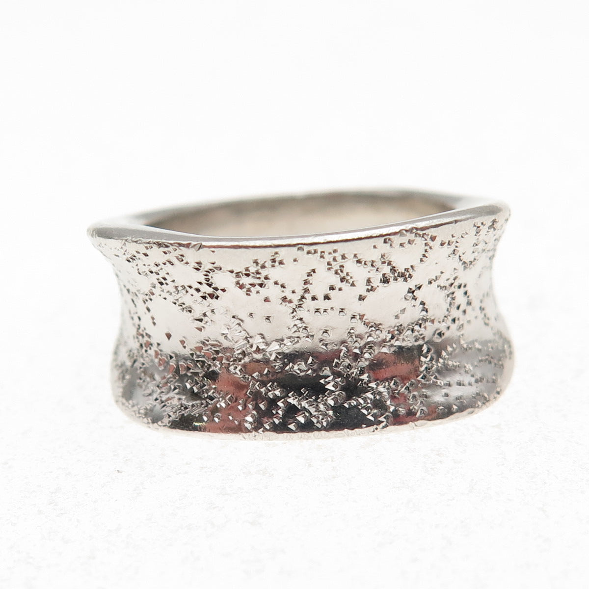 Sezgin 925 Sterling Silver Textured Modernist Ring Size 6.25