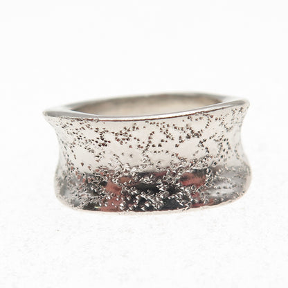 Sezgin 925 Sterling Silver Textured Modernist Ring Size 6.25