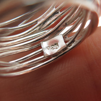 925 Sterling Silver Vintage Modernist Nest Ring Size 5.5