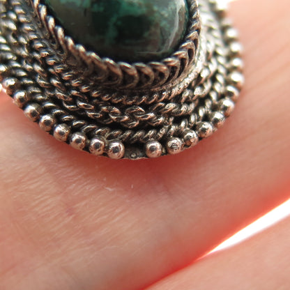 935 Silver Vintage Israel Real Eilat Adjustable Ring Size 9.5 (missing 1 bead)