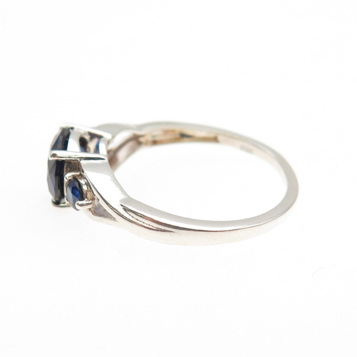 Chuck Clemency 925 Sterling Silver Lab-Created Sapphire Ring Size 7