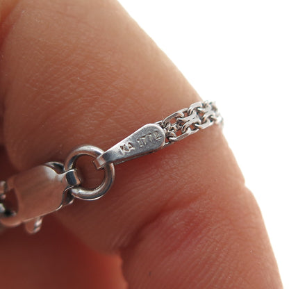 SUN 925 Sterling Silver 14K Gold Real Diamond Bismark Chain Necklace 16"