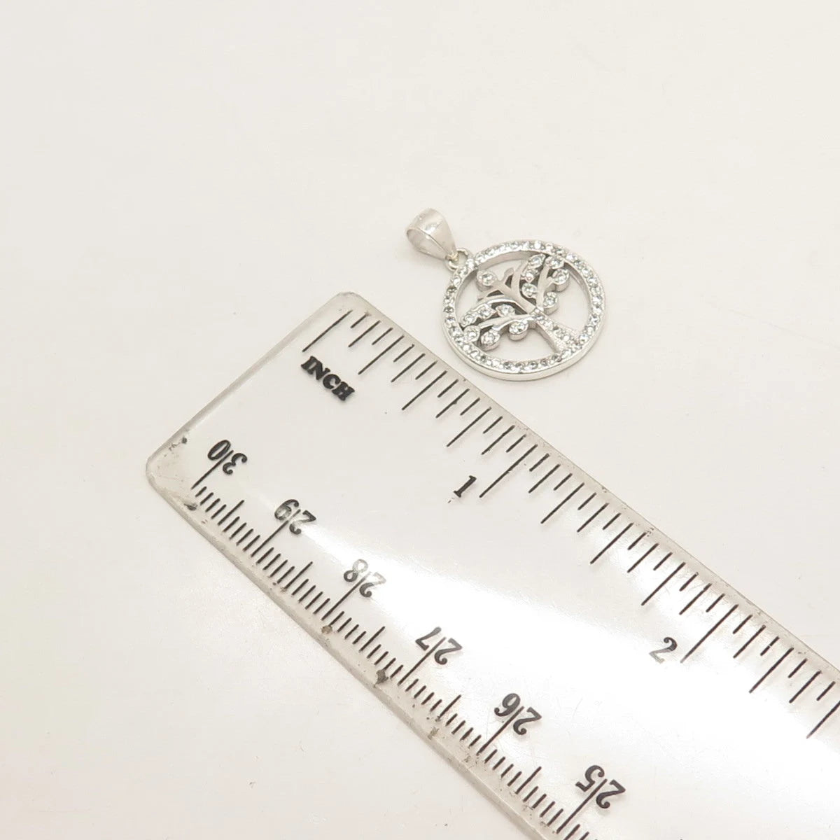 925 Sterling Silver C Z Tree of Life Pendant