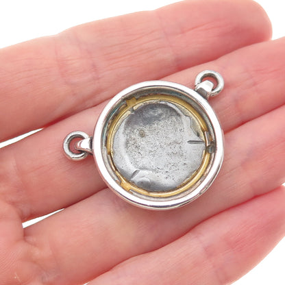 925 Sterling Silver Vintage Alexander the Great Oxidized Centerpiece Pendant