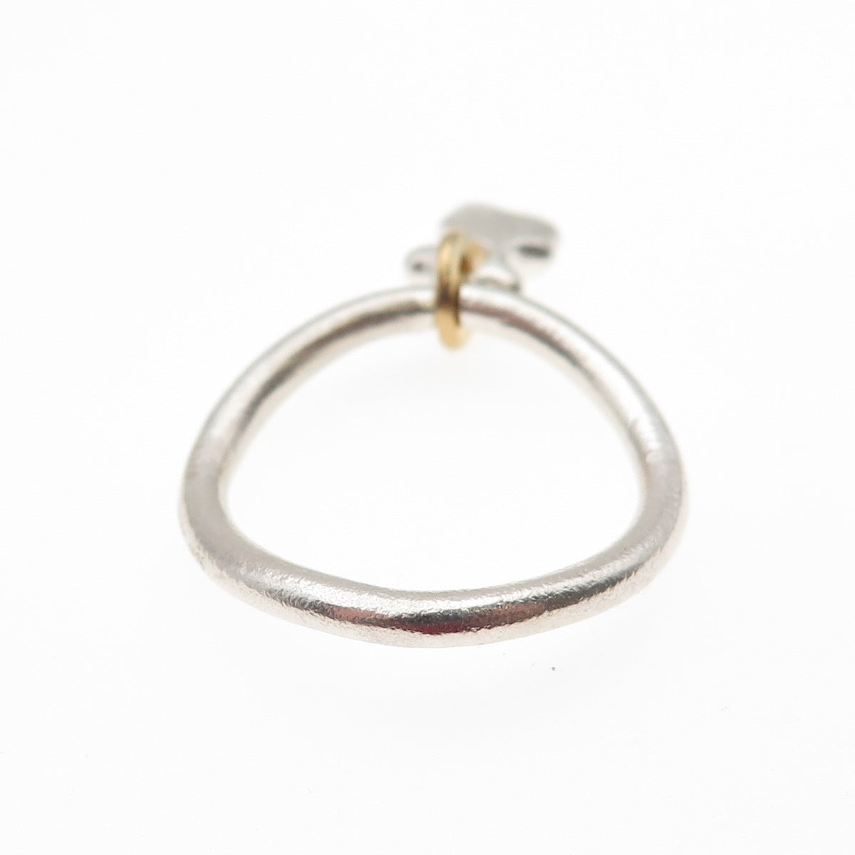 Tous 925 Sterling Silver Vermeil Sweet Dolls Charm Wavy Band Ring Size 6.75