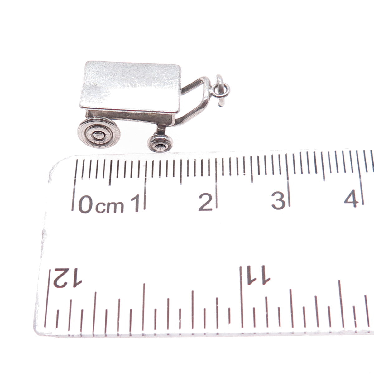 925 Sterling Silver Antique Art Deco Wagon / Trolley Mini 3D Charm Pendant