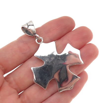 925 Sterling Silver Vintage Kali Dotted Cross Oxidized Pendant