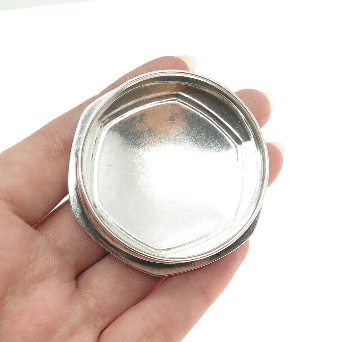 925 Sterling Silver Antique Art Deco Engraved Floral Flask / Jar Cap