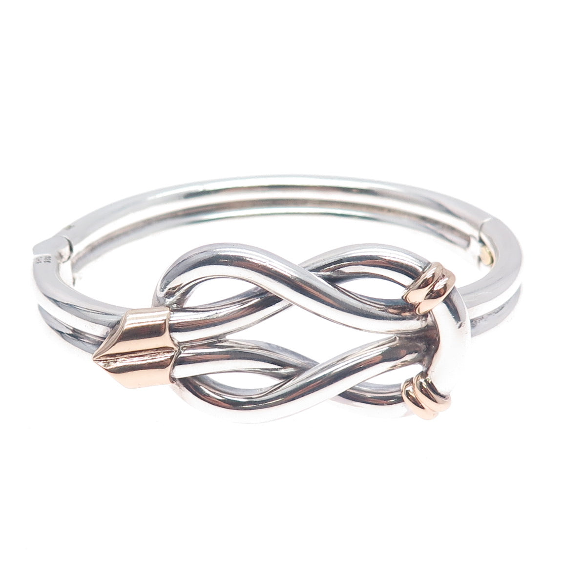 Spritzer & Fuhrmann Sterling Silver 14K Gold Vintage Love Knot Bracelet 6.75"