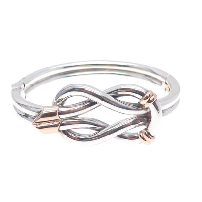 Spritzer & Fuhrmann Sterling Silver 14K Gold Vintage Love Knot Bracelet 6.75"