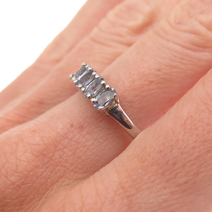 Chuck Clemency 925 Sterling Silver Real Oval-Cut Tanzanite Ring Size 10