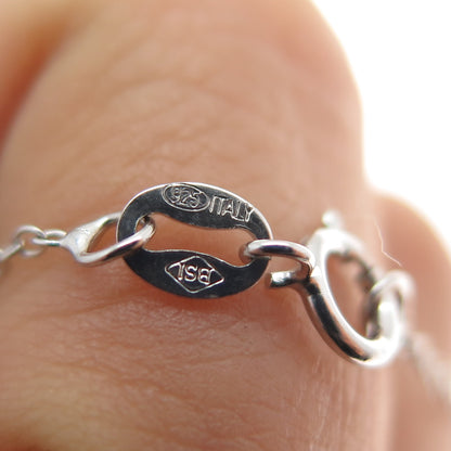 925 Sterling Silver Vintage Italy Real Baroque Pearl Cable Chain Necklace 18"