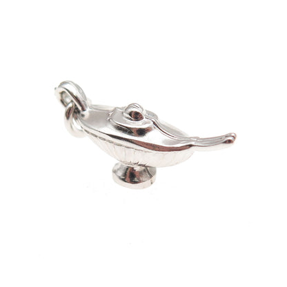 AE Art's Elegance 925 Sterling Silver Vintage Aladdin Lamp 3D Mini Charm Pendant