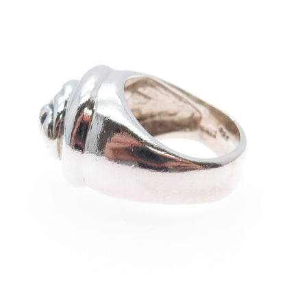 ZINA 925 Sterling Silver Vintage Modernist Wave Oxidized Ring Size 6