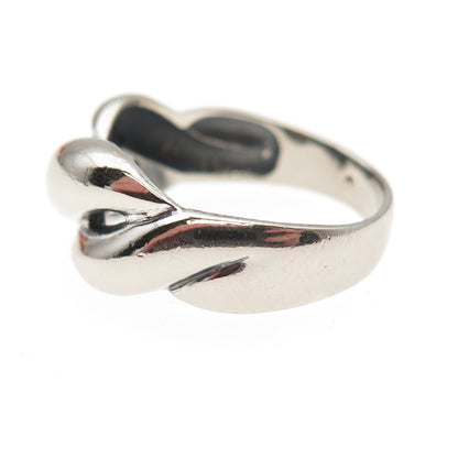Chapal Zenray 925 Sterling Silver Vintage Modernist Twisted Oxidized Ring Size 9