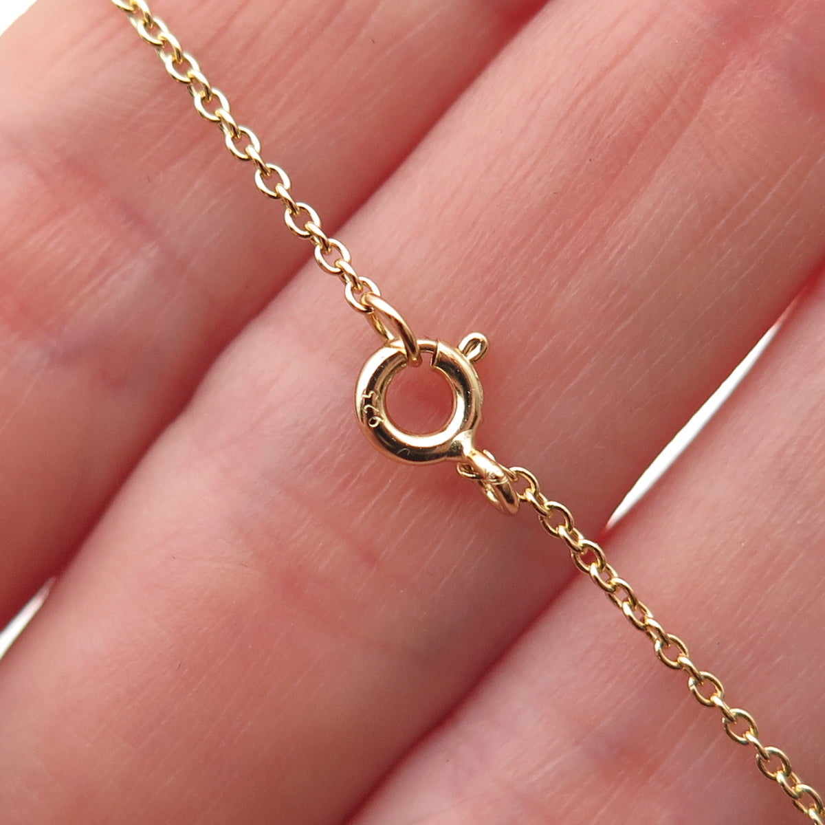 Han 925 Sterling Gold Plated Real MOP & C Z Cross Cable Chain Necklace 16-18"