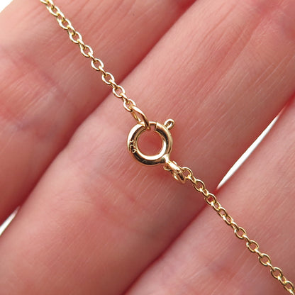 Han 925 Sterling Gold Plated Real MOP & C Z Cross Cable Chain Necklace 16-18"