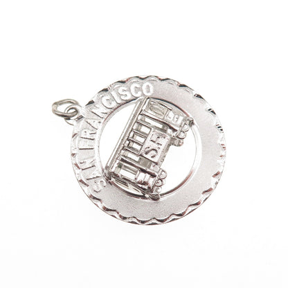 Crea 925 Sterling Silver Vintage San Francisco Cable Car Charm Pendant