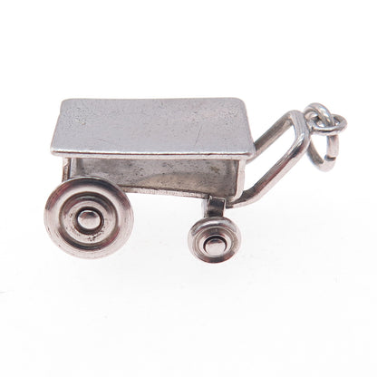 925 Sterling Silver Antique Art Deco Wagon / Trolley Mini 3D Charm Pendant