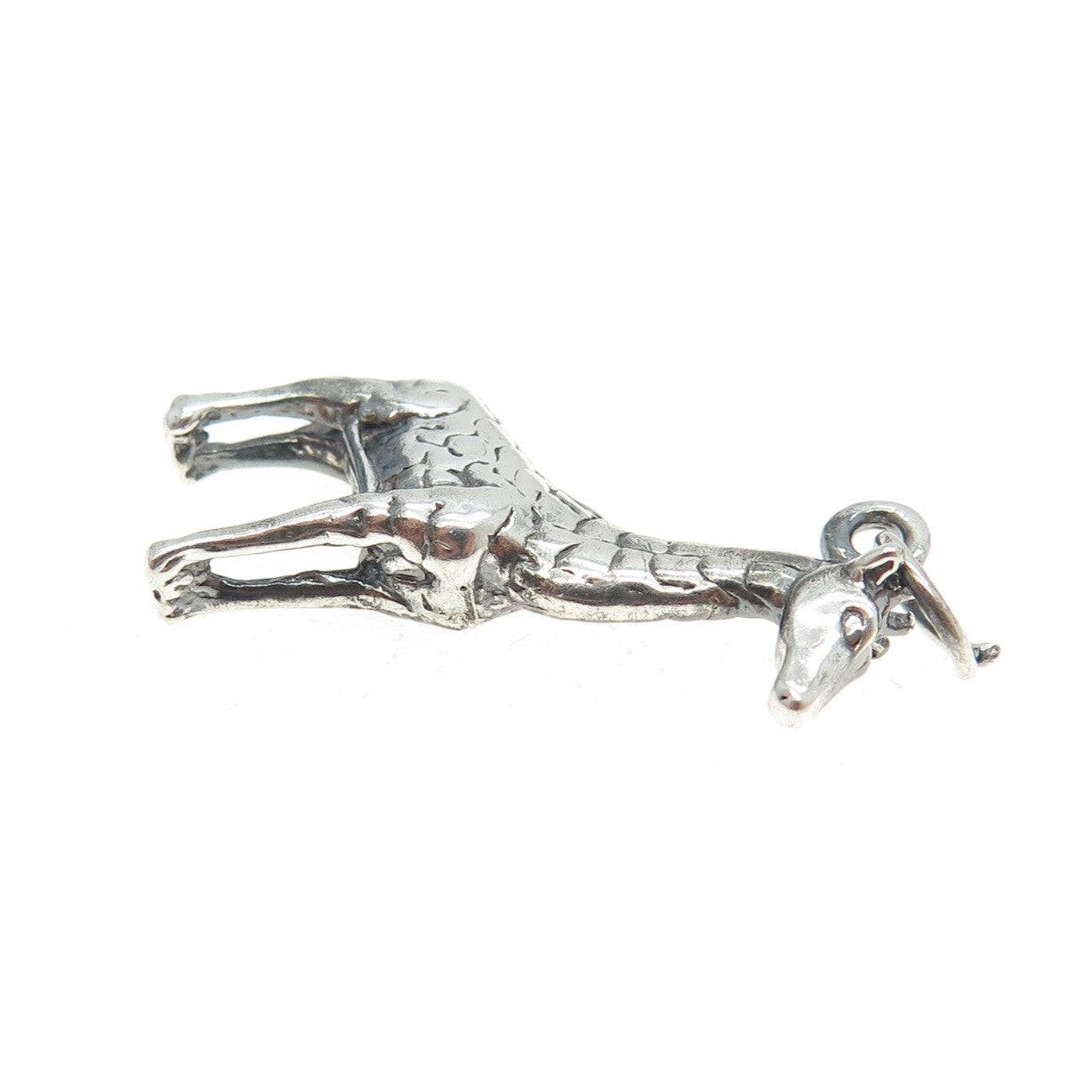 925 Sterling Silver Vintage Giraffe 3D Pendant