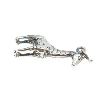 925 Sterling Silver Vintage Giraffe 3D Pendant