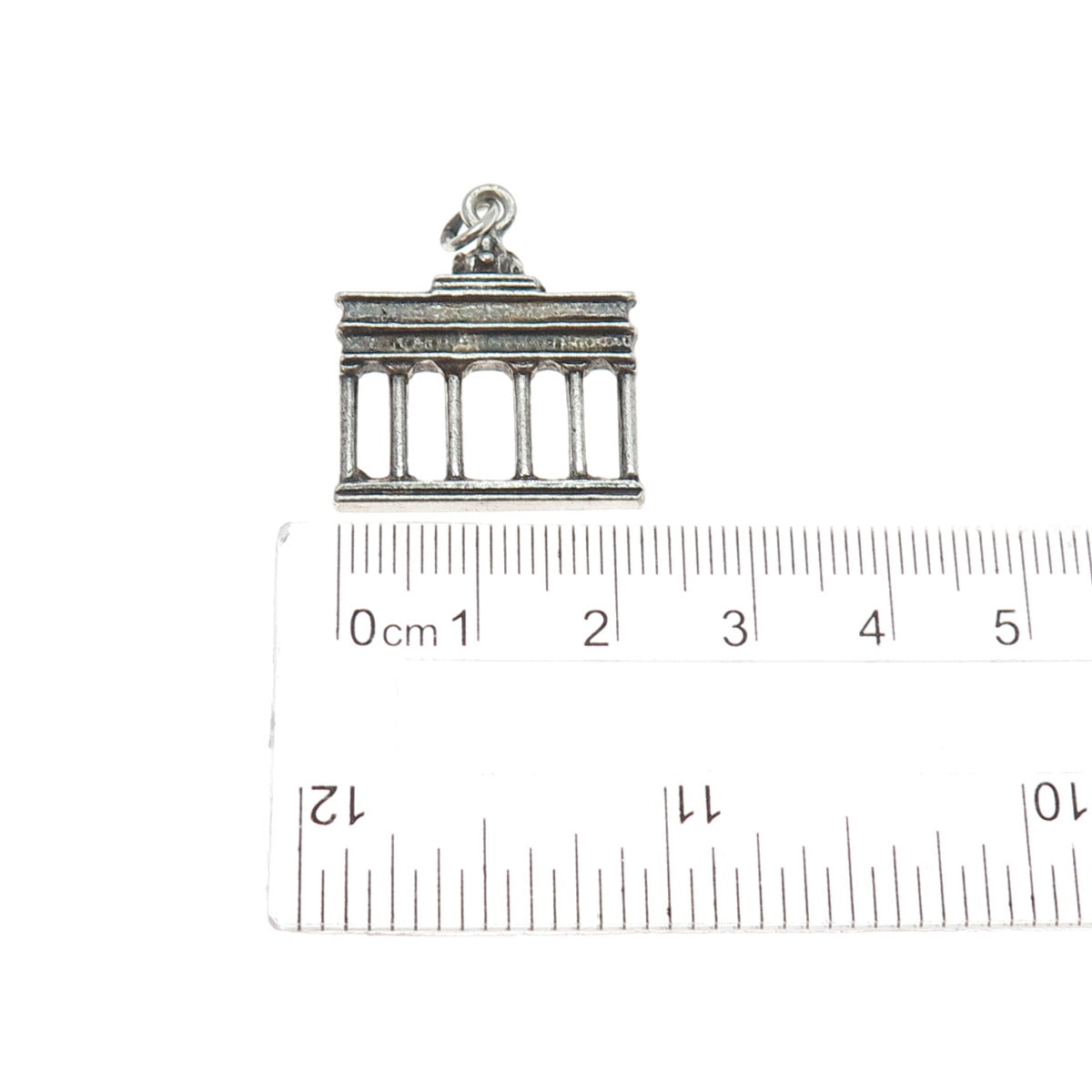 835 Silver Antique Berlin Brandenburg Gate Oxidized Mini Charm Pendant
