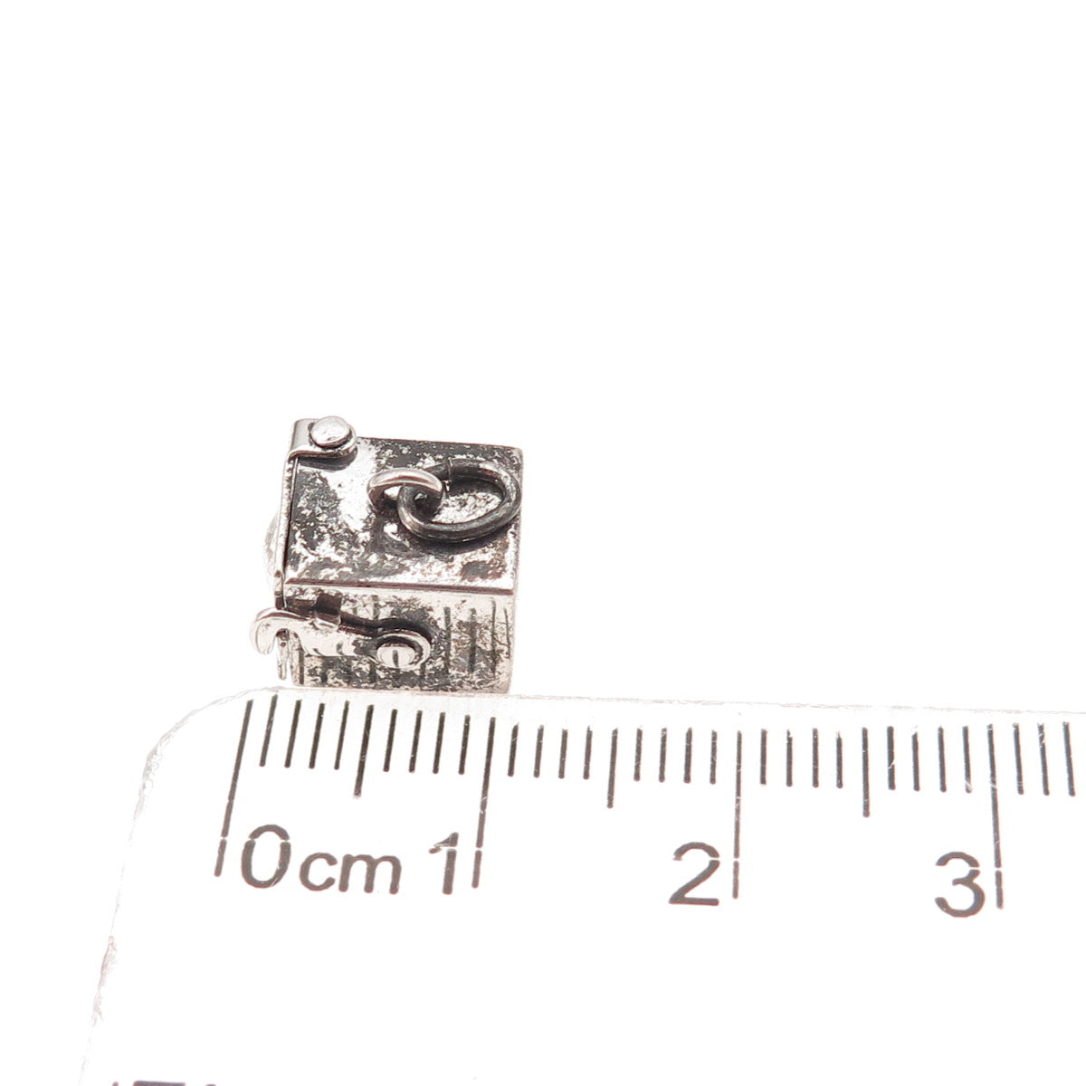 925 Sterling Silver Antique Art Deco Enamel Jack in the Box Open Charm Pendant