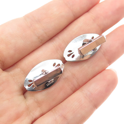 925 Sterling Silver Antique Japan Real Akoya Pearl Cufflinks