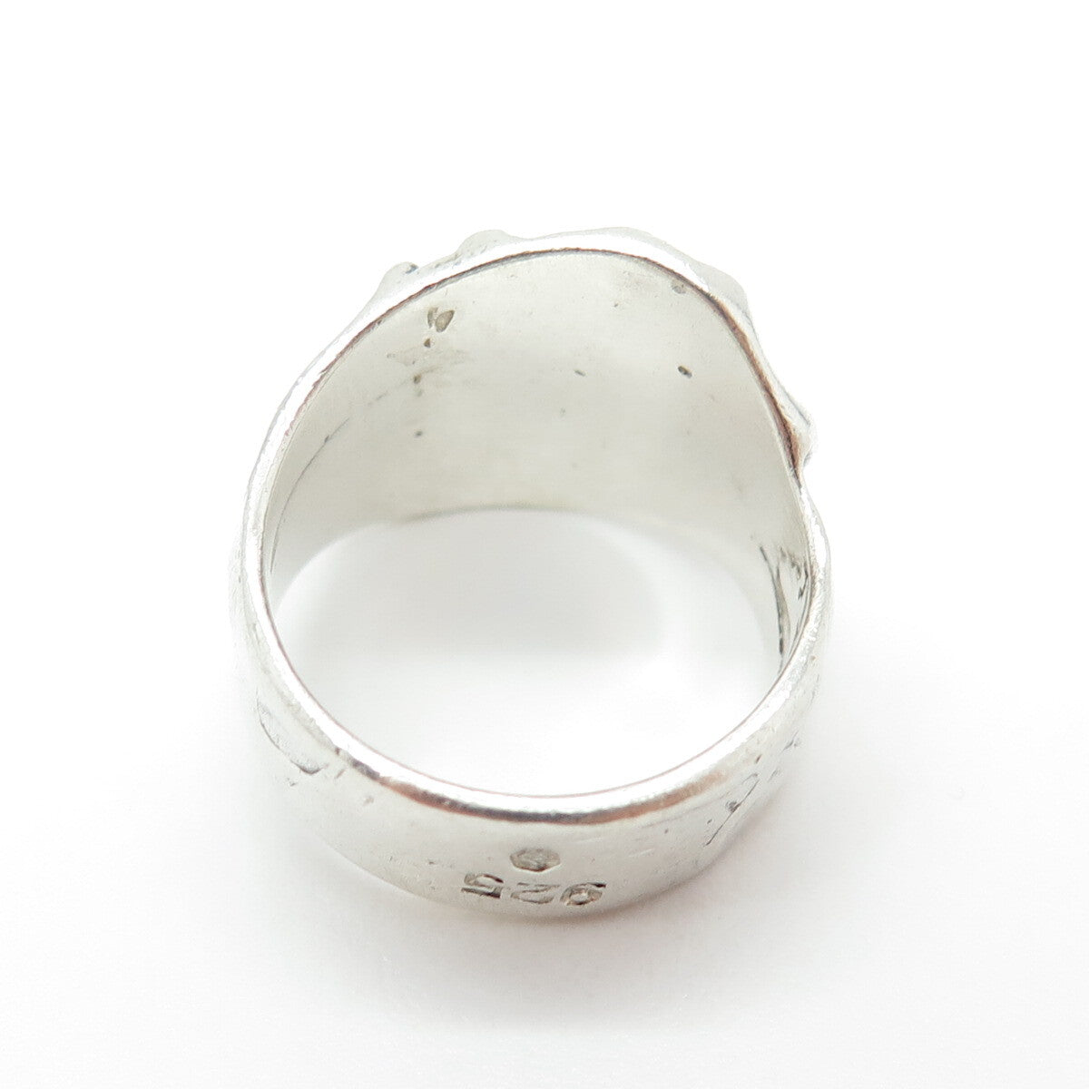 925 Sterling Silver Vintage Ribbed Modernist Ring Size 7.5