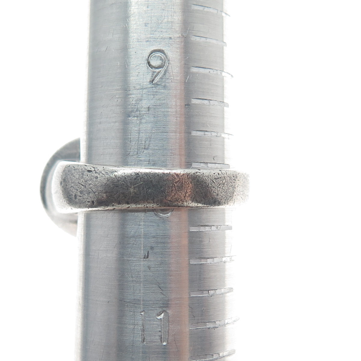 925 Sterling Silver Vintage Modernist Dome Oxidized Ring Size 10