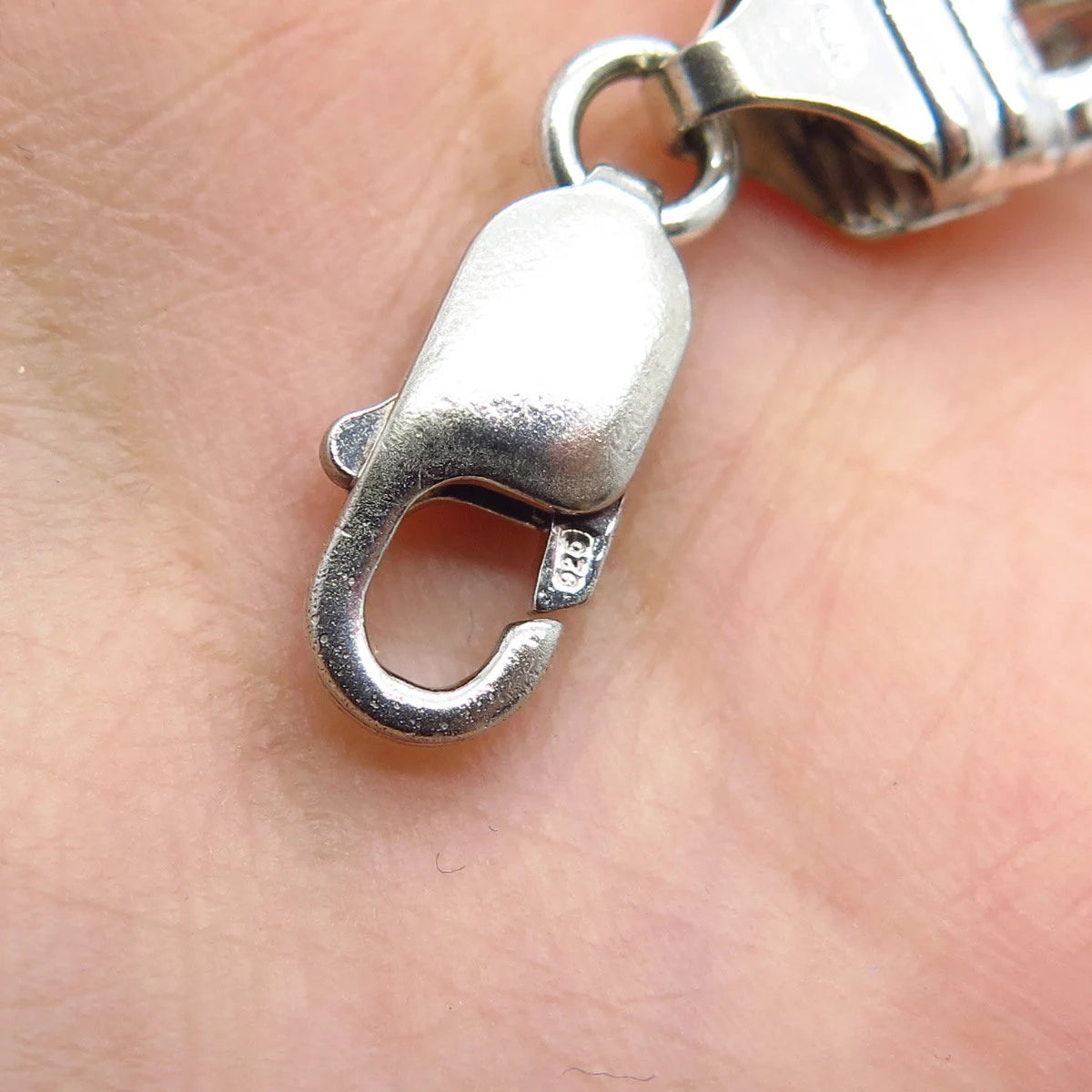 925 Sterling Silver Vintage Figaro Link Bracelet 8.5"
