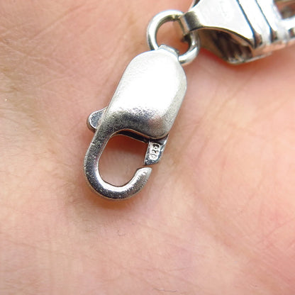 925 Sterling Silver Vintage Figaro Link Bracelet 8.5"