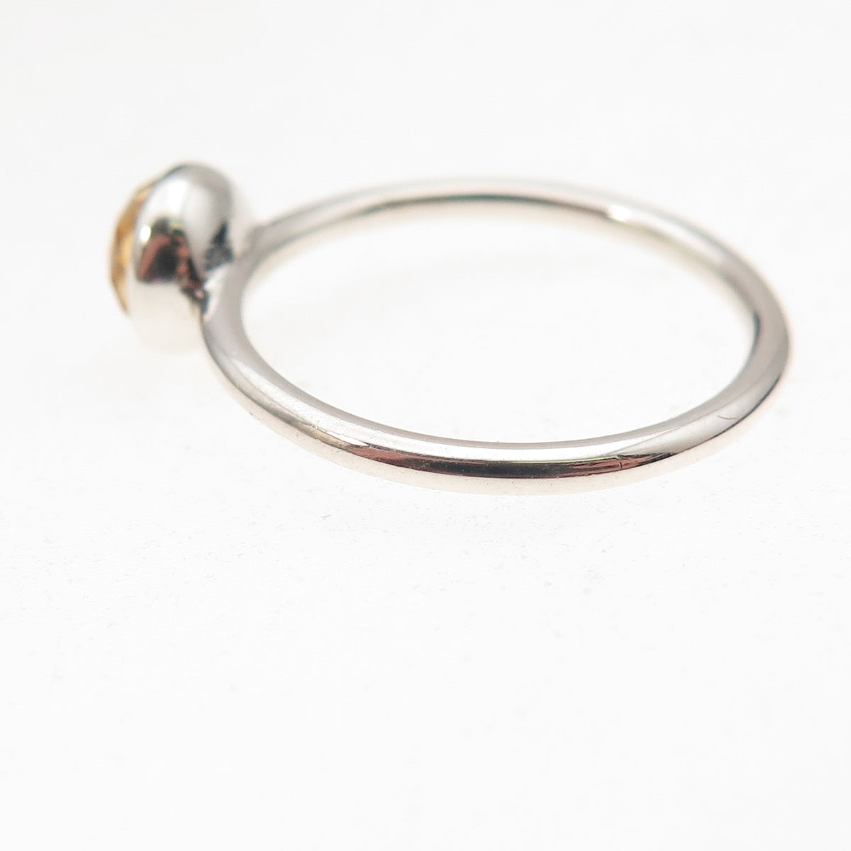 Pandora 925 Sterling Silver Real Citrine November Birthstone Droplet Ring Size 6
