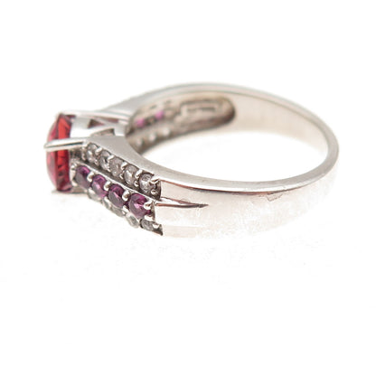 Dee Berkle 925 Sterling Silver Real Amethyst & White Topaz Ring Size 7