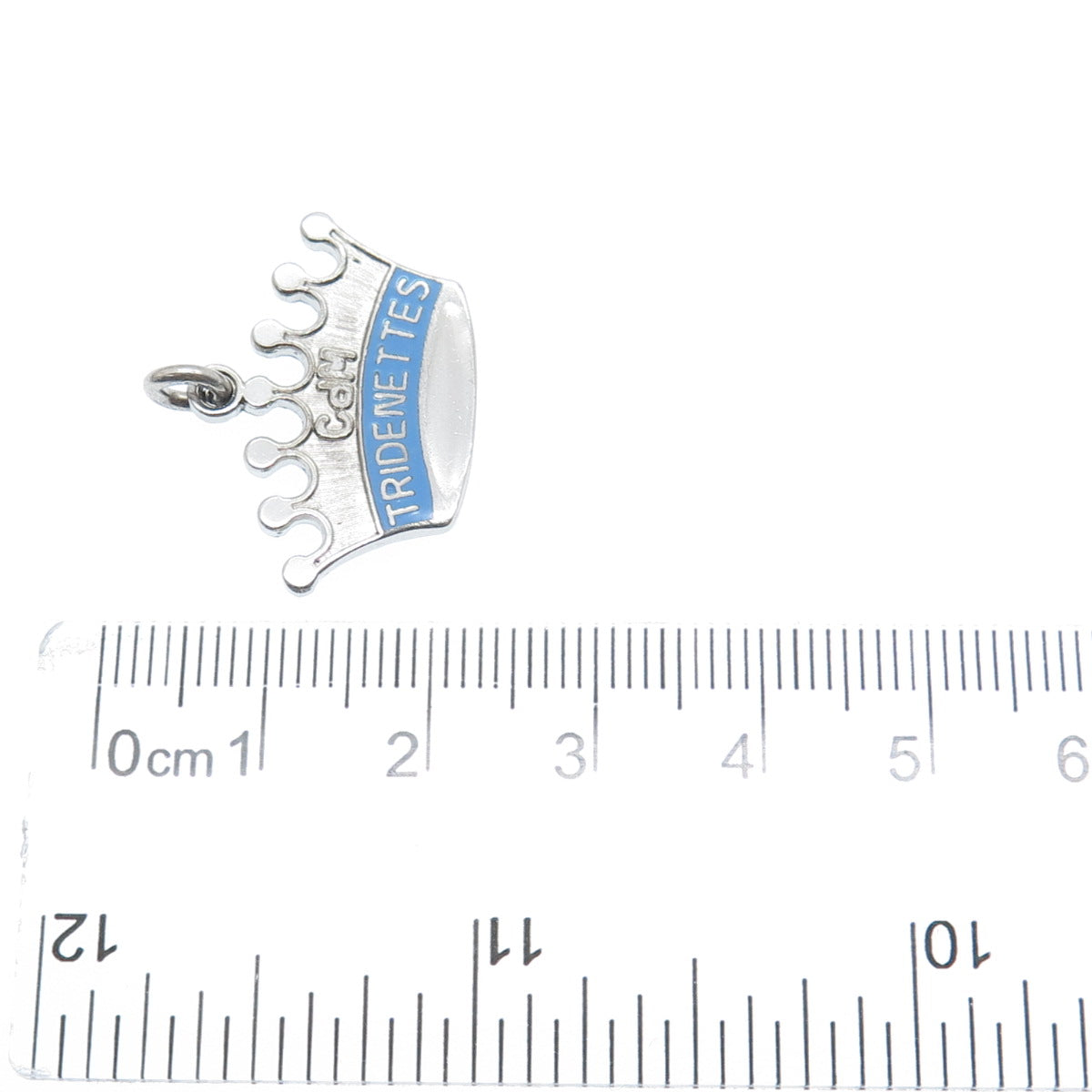 925 Sterling Silver Vintage Enamel CdM Tridenettes Charm Pendant