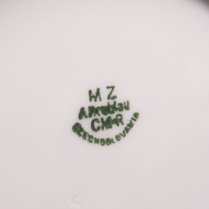 MORITZ ZDEKAUER Altrohlau Antique Garden Hand Painted Porcelain Cabinet Plate
