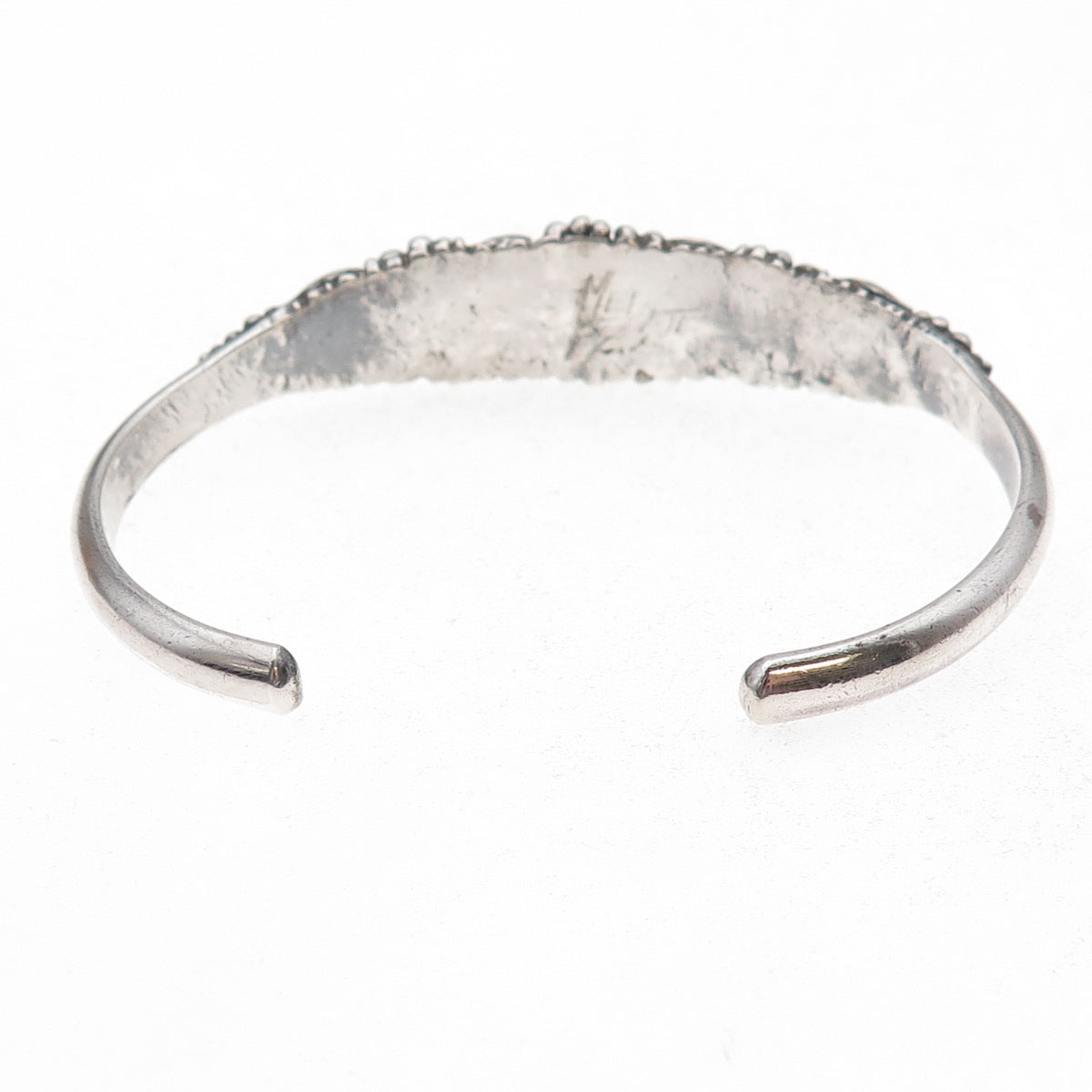 Melvin Tsosie Navajo Old Pawn 925 Sterling Vintage Floral Adjustable Bracelet 6"