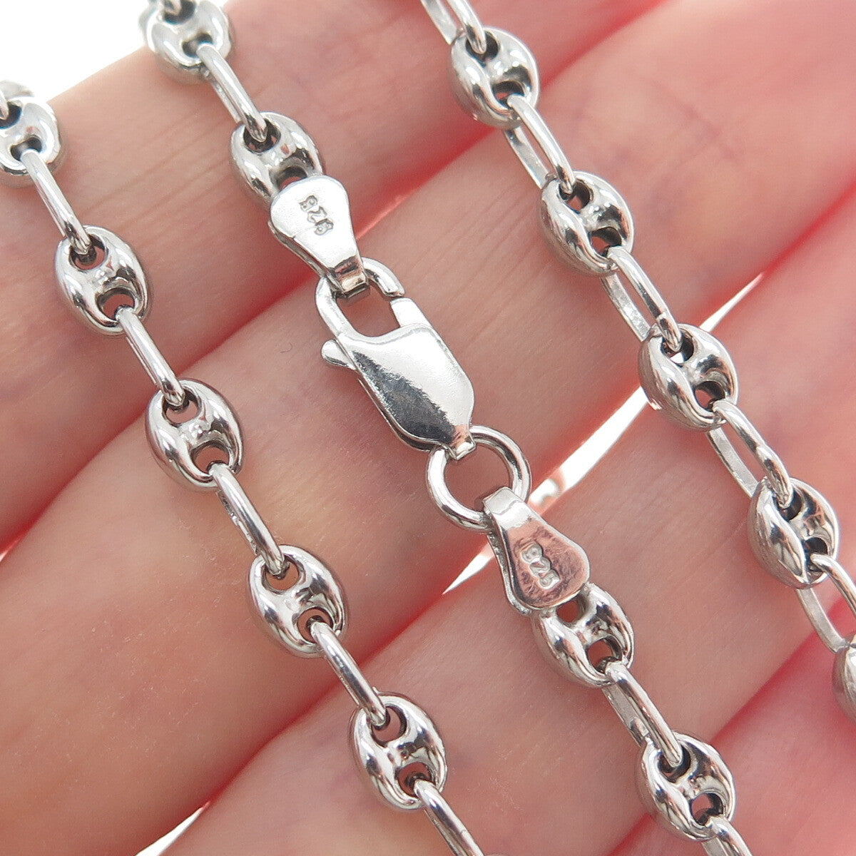 925 Sterling Silver Anchor Mariner Chain Necklace 18"