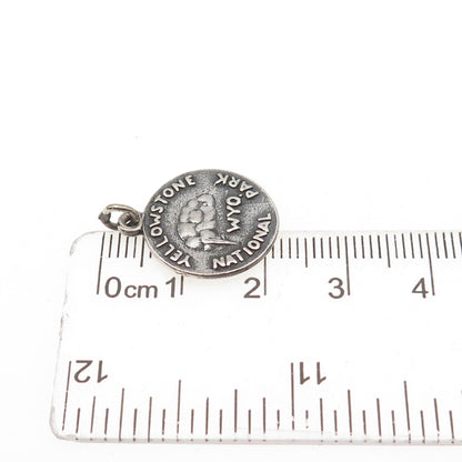 925 Sterling Silver Vintage Yellowstone National Park Mini Charm Pendant
