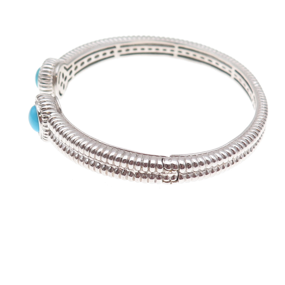925 Sterling Silver Real Sleeping Beauty Turquoise Cuff Bracelet 7.25"