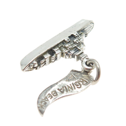 PACIFIC JEWELRY 925 Sterling Silver Vintage "Virginia Beach" Liner Ship Pendant
