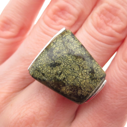 Chapal Zenray 925 Sterling Silver Vintage Real Snakeskin Jasper Ring Size 6.5