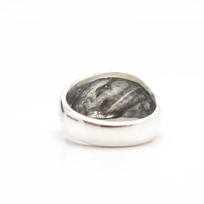 925 Sterling Silver Vintage Kabana Striped Ring Size 10