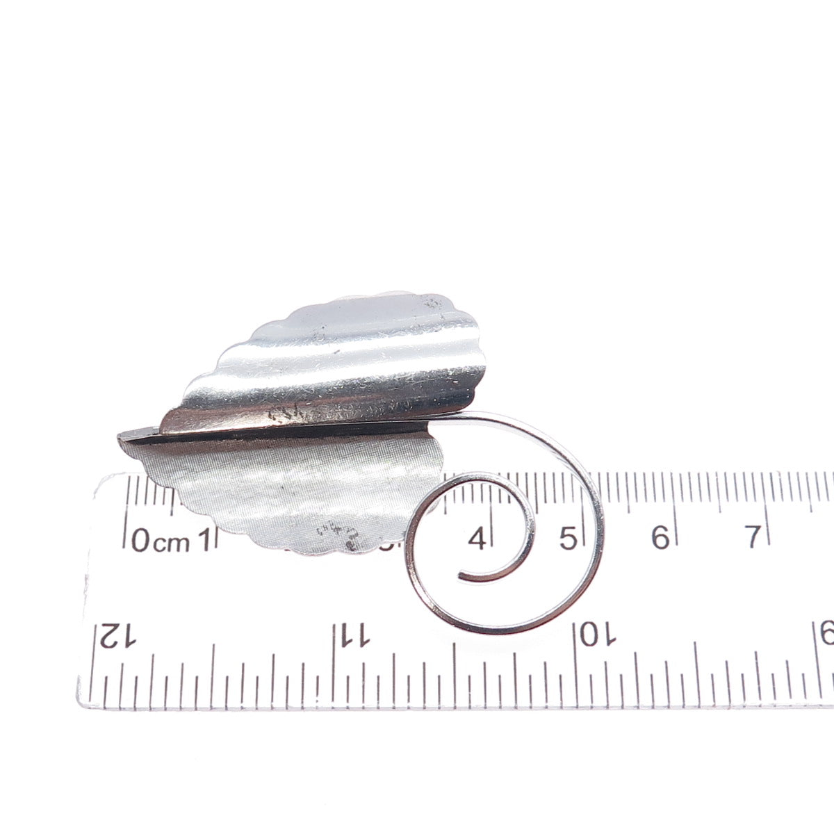 BEAU 925 Sterling Silver Antique Art Deco Floral Leaf Pin Brooch